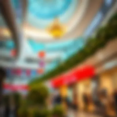 Interior shot of a vibrant shopping area in Al Ghurair Mall