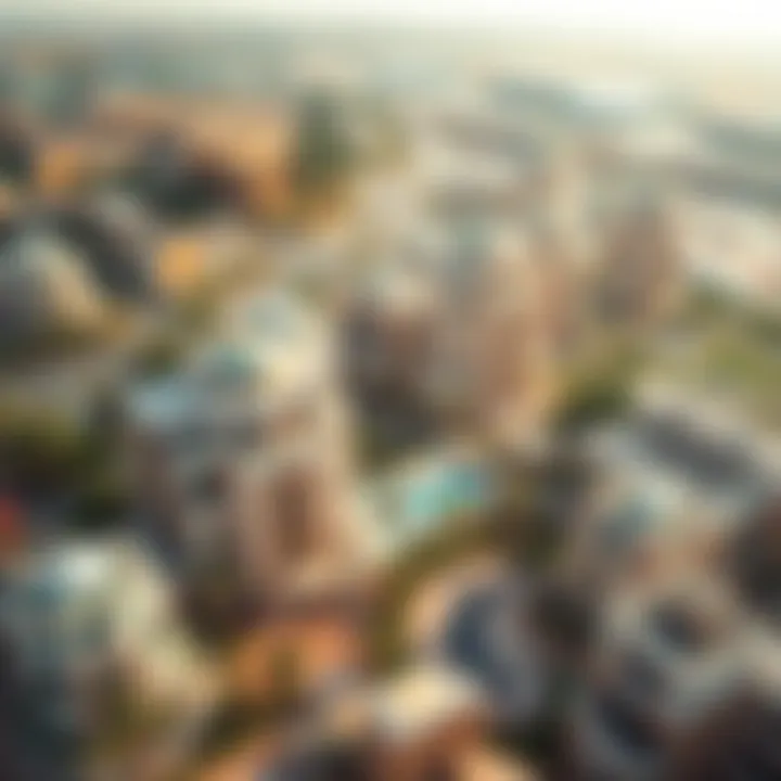 Aerial view of Al Habtoor Villas community highlighting landscape