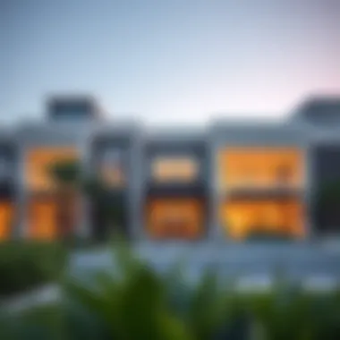 Stunning facade of Al Habtoor Villas showcasing modern architecture