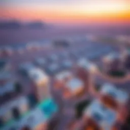 Aerial view of Al Khail Real Estate developments showcasing modern architecture