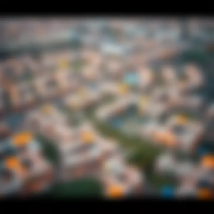 Vibrant Community Layout of Al Maya JVC Aerial view showcasing the vibrant community layout of Al Maya JVC