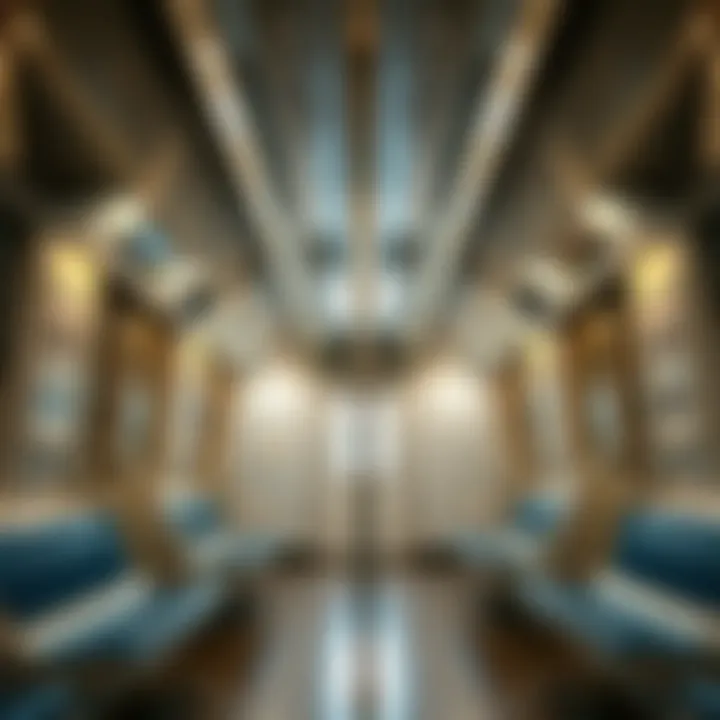 Spacious Interiors of Dubai Metro Train Inside view of a Dubai Metro train highlighting spacious interiors