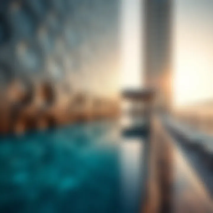A close-up of the eco-friendly materials used in the construction of the Aura Sky Pool