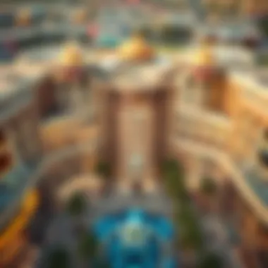 Aerial view of AyA Universe showcasing its architectural grandeur within Wafi Mall