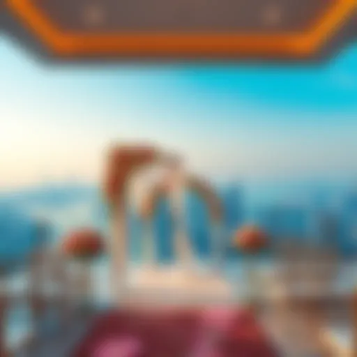 Luxury wedding setup overlooking the Dubai skyline
