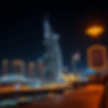 Brilliant Night View of برج كيان Nighttime illumination of برج كيان against the Dubai skyline