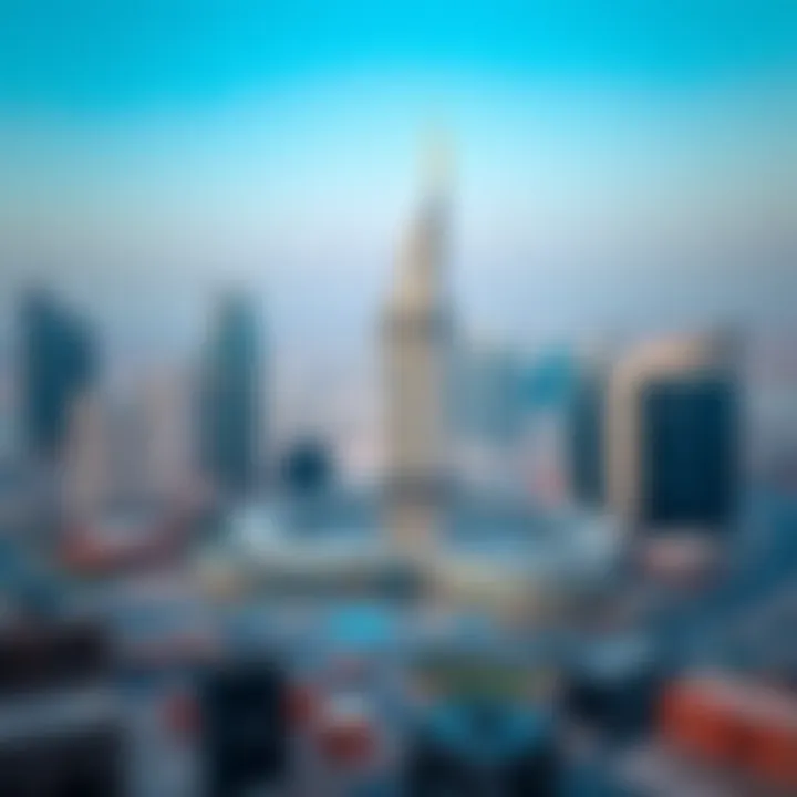 Panorama of برج كيان and Dubai's Urban Landscape Panoramic view of برج كيان with surrounding urban landscape