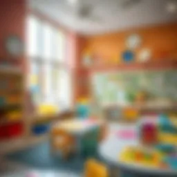 A vibrant and engaging classroom environment at Chubby Cheeks Nursery showcasing colorful learning materials