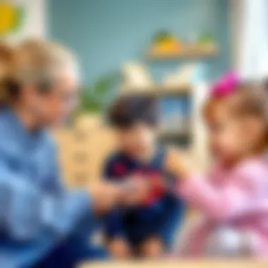 Nurturing Staff Interaction Qualified and dedicated staff interacting with children at Chubby Cheeks Nursery, fostering a nurturing atmosphere