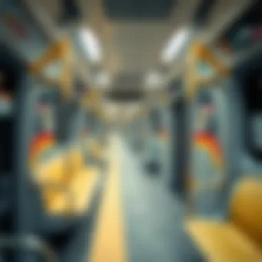 Modern Design of Dubai Metro Train Interior Interior of a Dubai Metro train depicting modern amenities and design