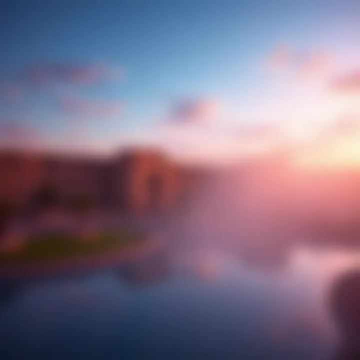 Scenic depiction of atmospheric conditions in the region