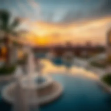 Panoramic view of Madinat Al Riyad showcasing seasonal changes