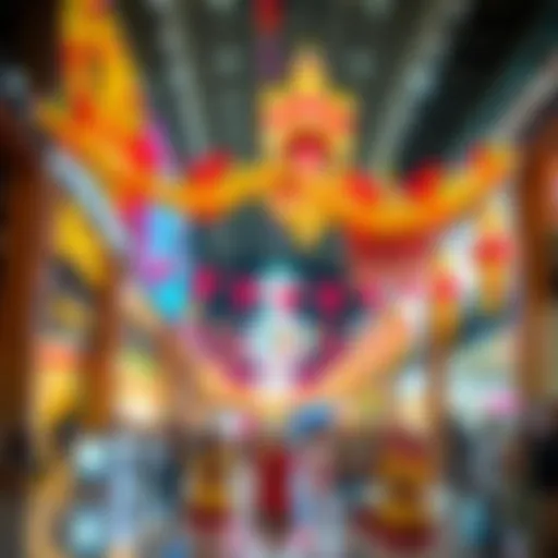 Vibrant cultural celebration in a Dubai mall