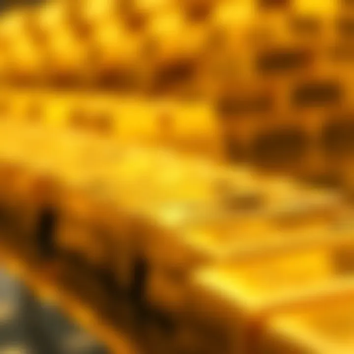 Valuable Gold Bullion Bars A close-up of gold bullion bars stacked neatly