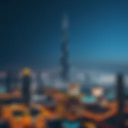 A panoramic view of the iconic Burj Khalifa towering over Dubai's skyline