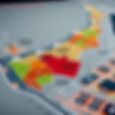 Regional Price Comparison of Dubai Properties Map highlighting different regions and their property prices in Dubai