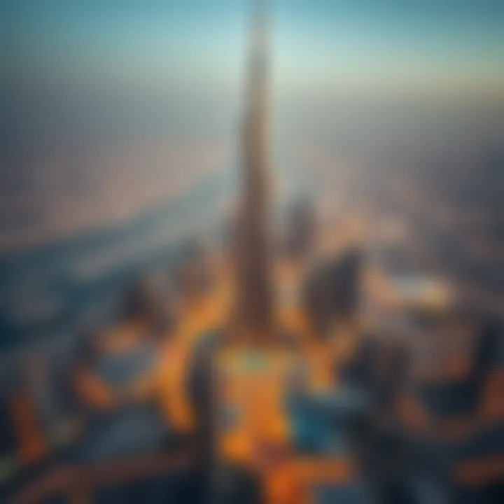 Bird's eye view of Dubai's skyline showcasing Burj Khalifa