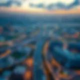 Aerial view of Emirates Road showcasing its connectivity