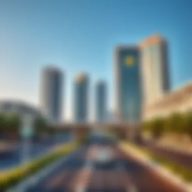 Modern buildings and infrastructure near Emirates Road