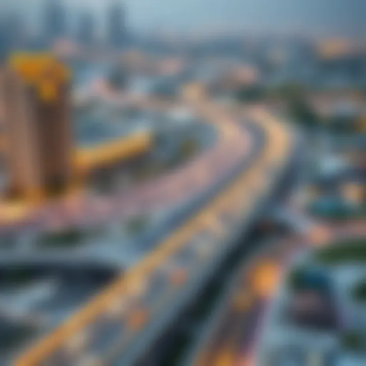 Map highlighting key real estate developments along Emirates Road