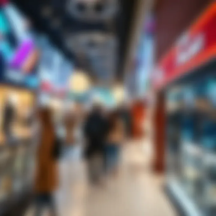 Visitors enjoying unique retail experiences at النخيل مول Dubai