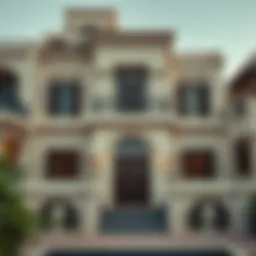 Stunning villa facade in Rashidiya showcasing architectural elegance