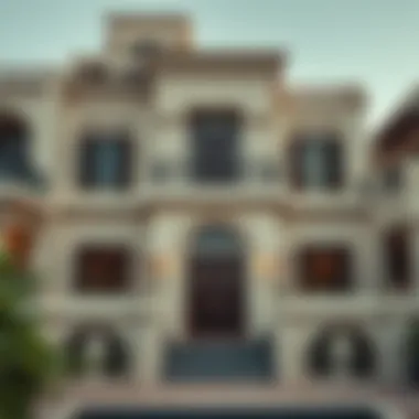 Stunning villa facade in Rashidiya showcasing architectural elegance