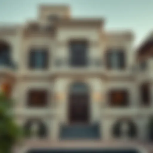 Elegant Villa Facade in Rashidiya Stunning villa facade in Rashidiya showcasing architectural elegance
