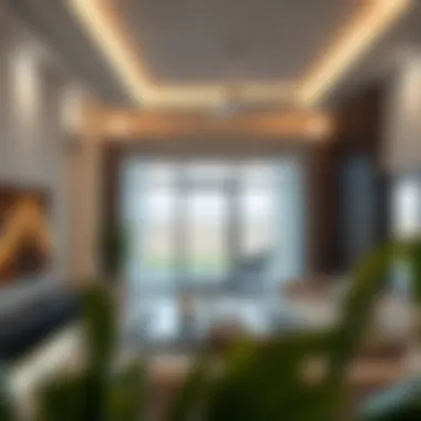 Modern living room interior of a villa in Rashidiya