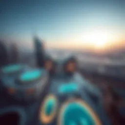 Stunning aerial view of Binghatti Phantom showcasing its unique architectural design