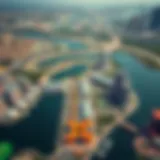 Aerial view of Cluster E in Jumeirah Lake Towers showcasing its modern architecture and surrounding lakes.