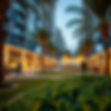 Vibrant community spaces in Cluster E, featuring parks and recreational areas for residents.