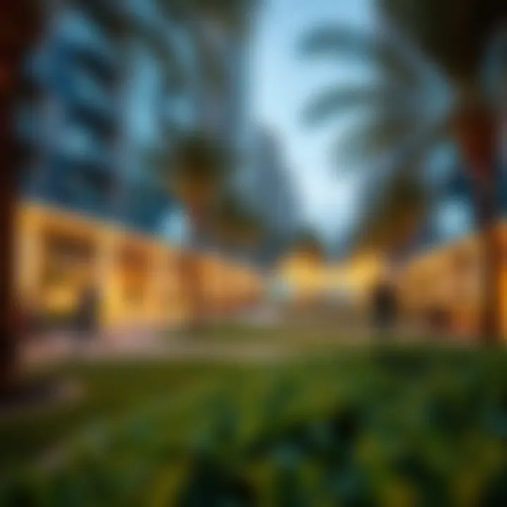 Vibrant community spaces in Cluster E, featuring parks and recreational areas for residents.