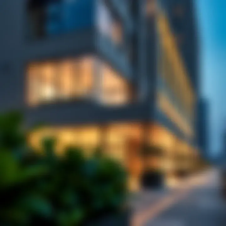 Exterior design elements of Damac Lincoln Park, emphasizing contemporary style