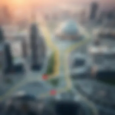 Accessibility of Dubai Outsource Zone Map highlighting the accessibility of Dubai Outsource Zone to key transport links