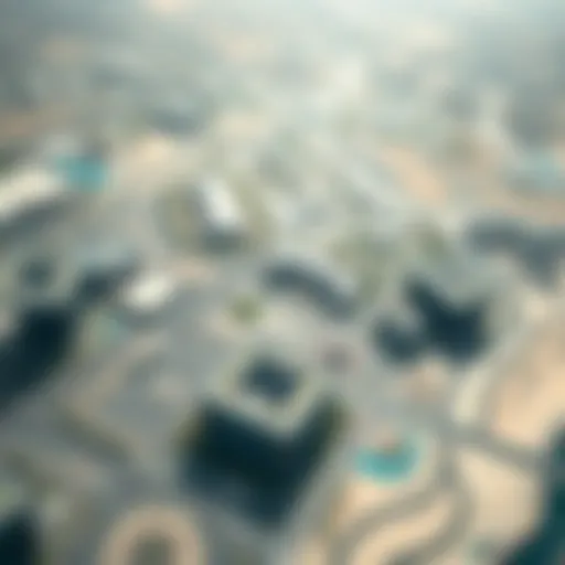 Strategic Layout of Dubai Outsource Zone Aerial view of Dubai Outsource Zone showcasing its strategic layout