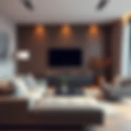 Modern flat share living room in Dubai