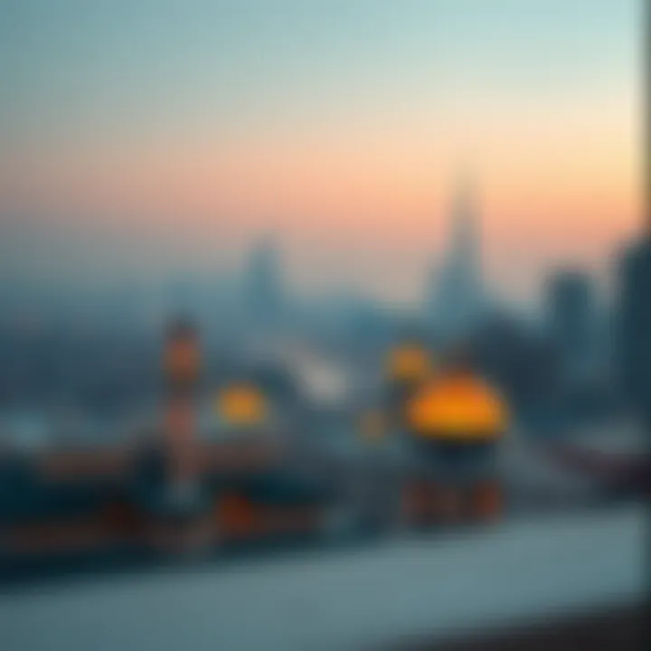 A panoramic view of Jaddaf showcasing its skyline and cultural landmarks