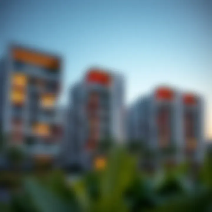 Modern residential buildings in Jaddaf reflecting contemporary architecture
