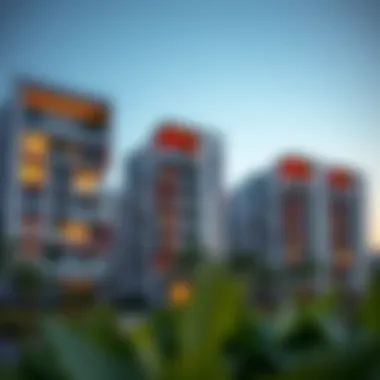 Modern Residential Architecture in Jaddaf Modern residential buildings in Jaddaf reflecting contemporary architecture