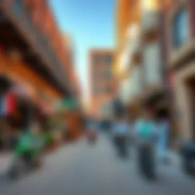 Vibrant Street Life in Jaddaf Vibrant street life in Jaddaf highlighting local art and community spaces