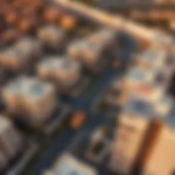 Aerial view of an affordable housing community in the UAE