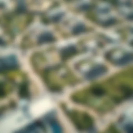 Aerial view of Masaar Living community showcasing green spaces and modern architecture