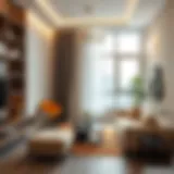 Modern studio interior with stylish furniture