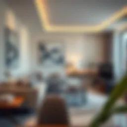 Modern one-bedroom flat interior in Al Qusais