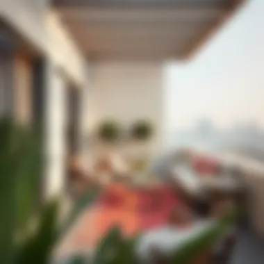 Relaxing outdoor space in a one-bedroom apartment