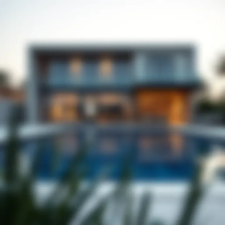 Modern architectural design featuring a private swimming pool