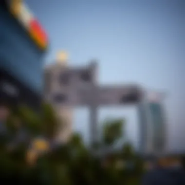 Signpost indicating various attractions near Dubai South