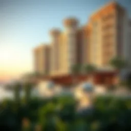Exterior view of Sofitel Palm Dubai showcasing its stunning architecture