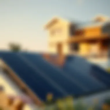 Solar panels on a modern residence